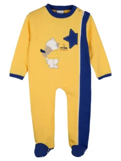Pastello Pigiama intero da neonato con zip intera - giallo