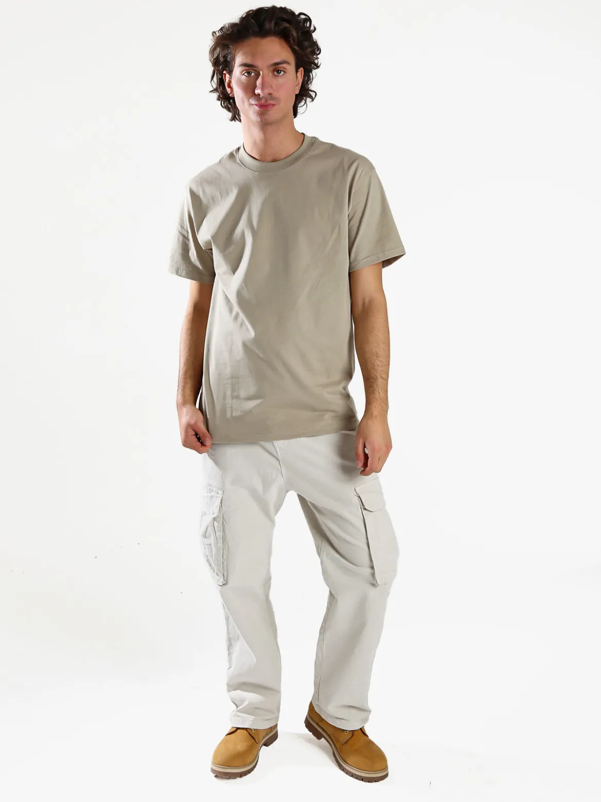 Paterson T-shirt girocollo da uomo in cotone - sabbia