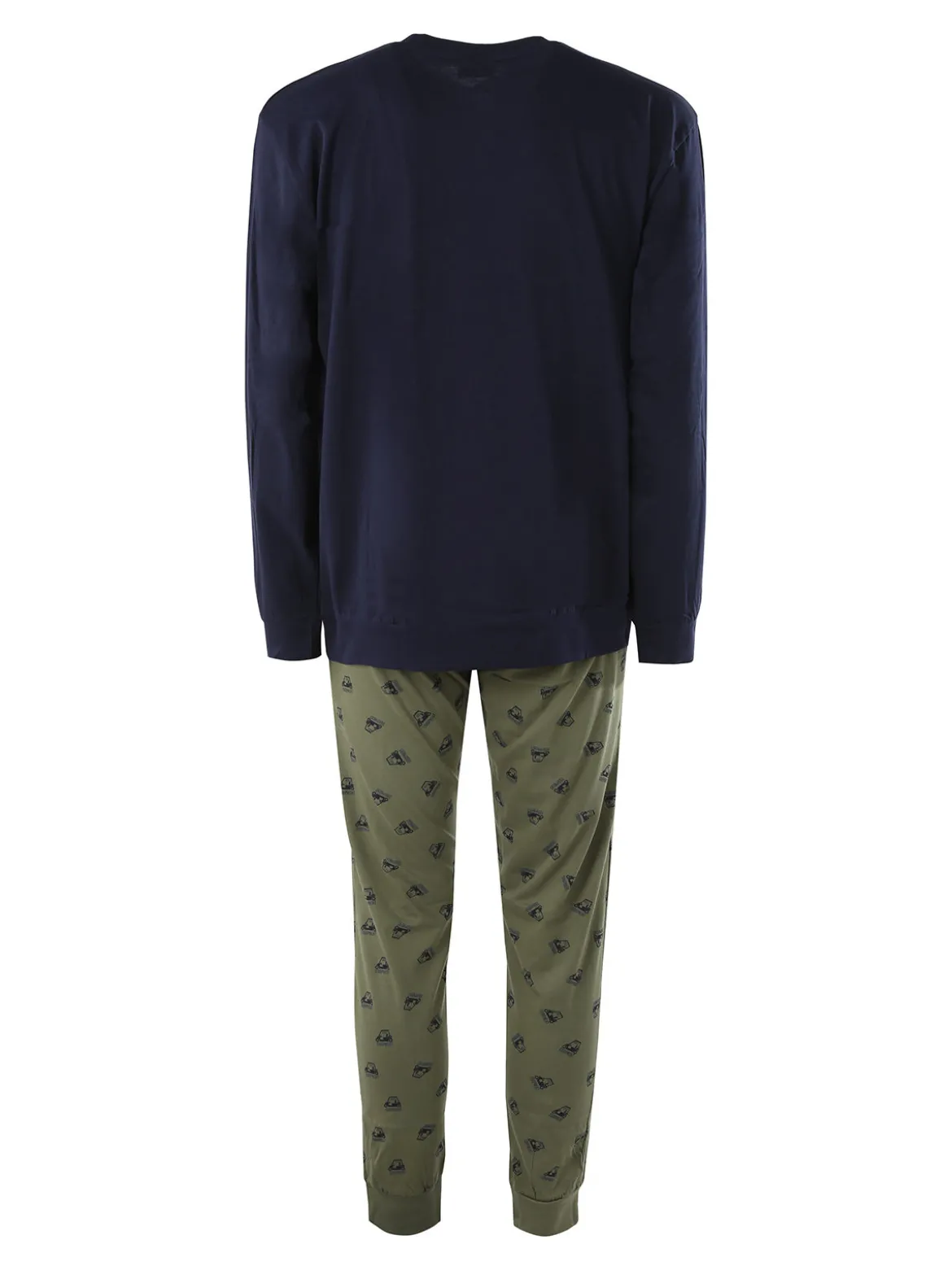 Paul Martin Pigiama lungo da uomo in cotone naturale - blu scuro