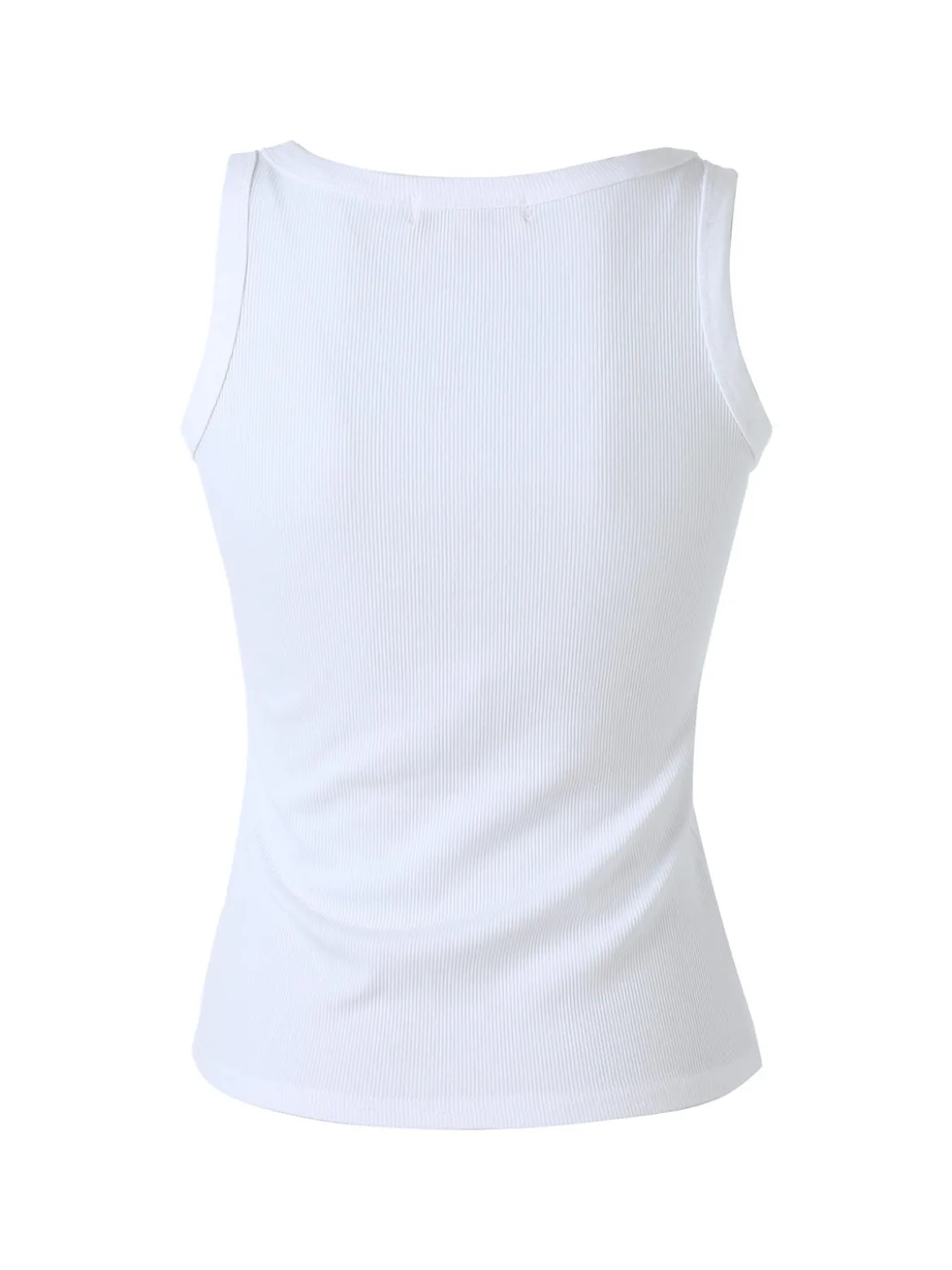 Peafowl Top girocollo da donna a costine - bianco