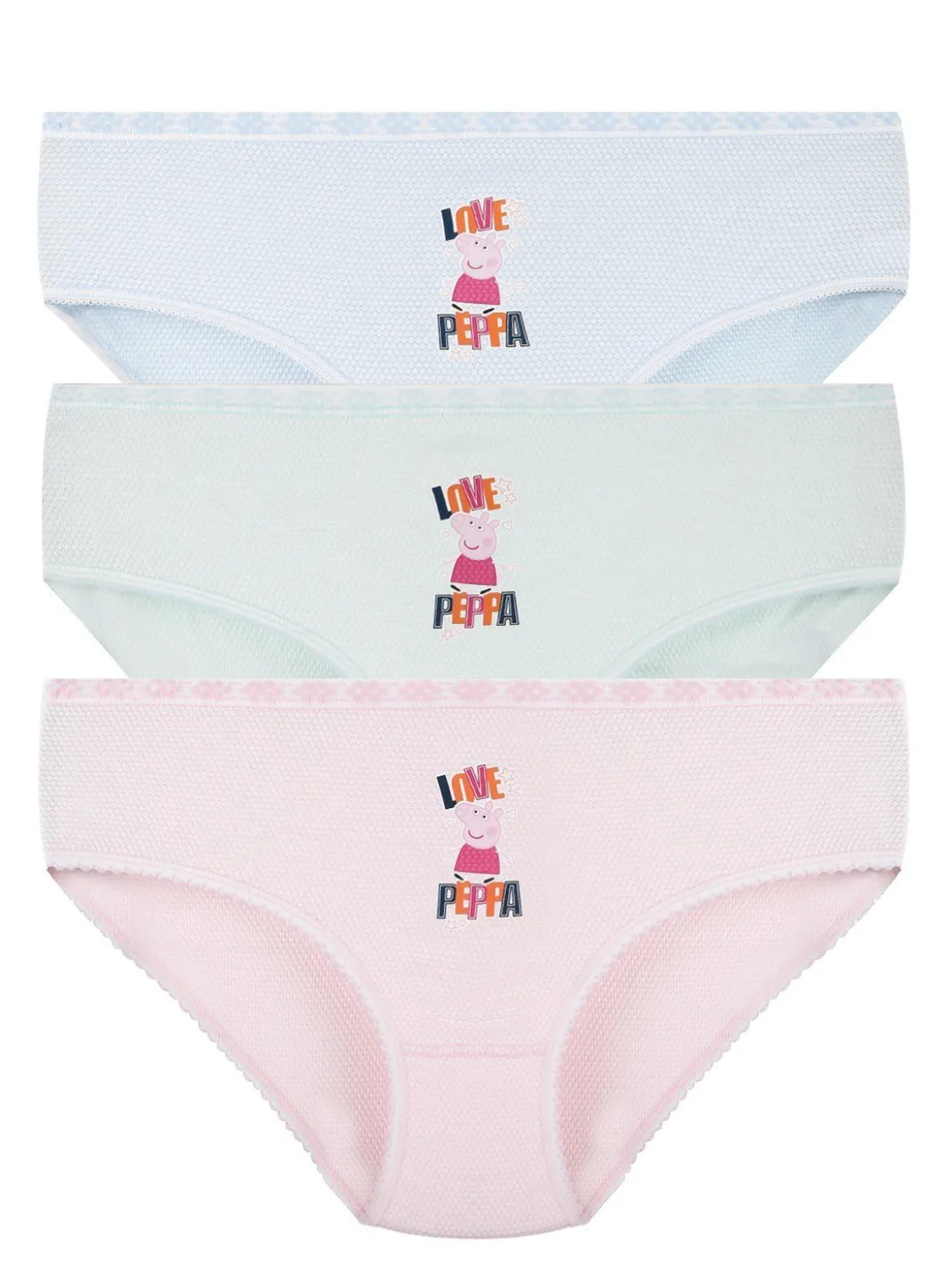 Peppa Pig Tris di slip da bambina in cotone
