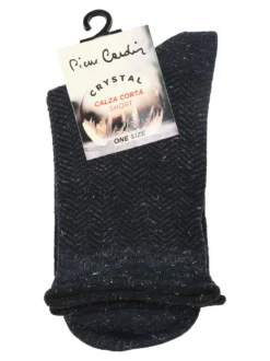 Pierre Cardin Calze corte da donna con stampa spigata e lurex - blu scuro