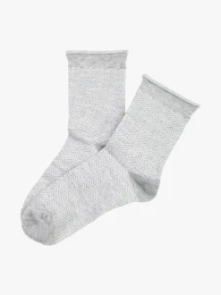 Pierre Cardin Calze corte da donna con stampa spigata e lurex - perla