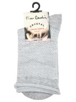 Pierre Cardin Calze corte da donna con stampa spigata e lurex - perla