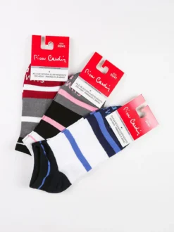 Pierre Cardin Calze corte donna a righe Confezione 3 paia