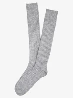 Pierre Cardin Calze lunghe da uomo in misto lana e cashmere a coste - grigio