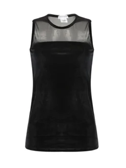 Pierre Cardin Canotta donna in velluto con tulle