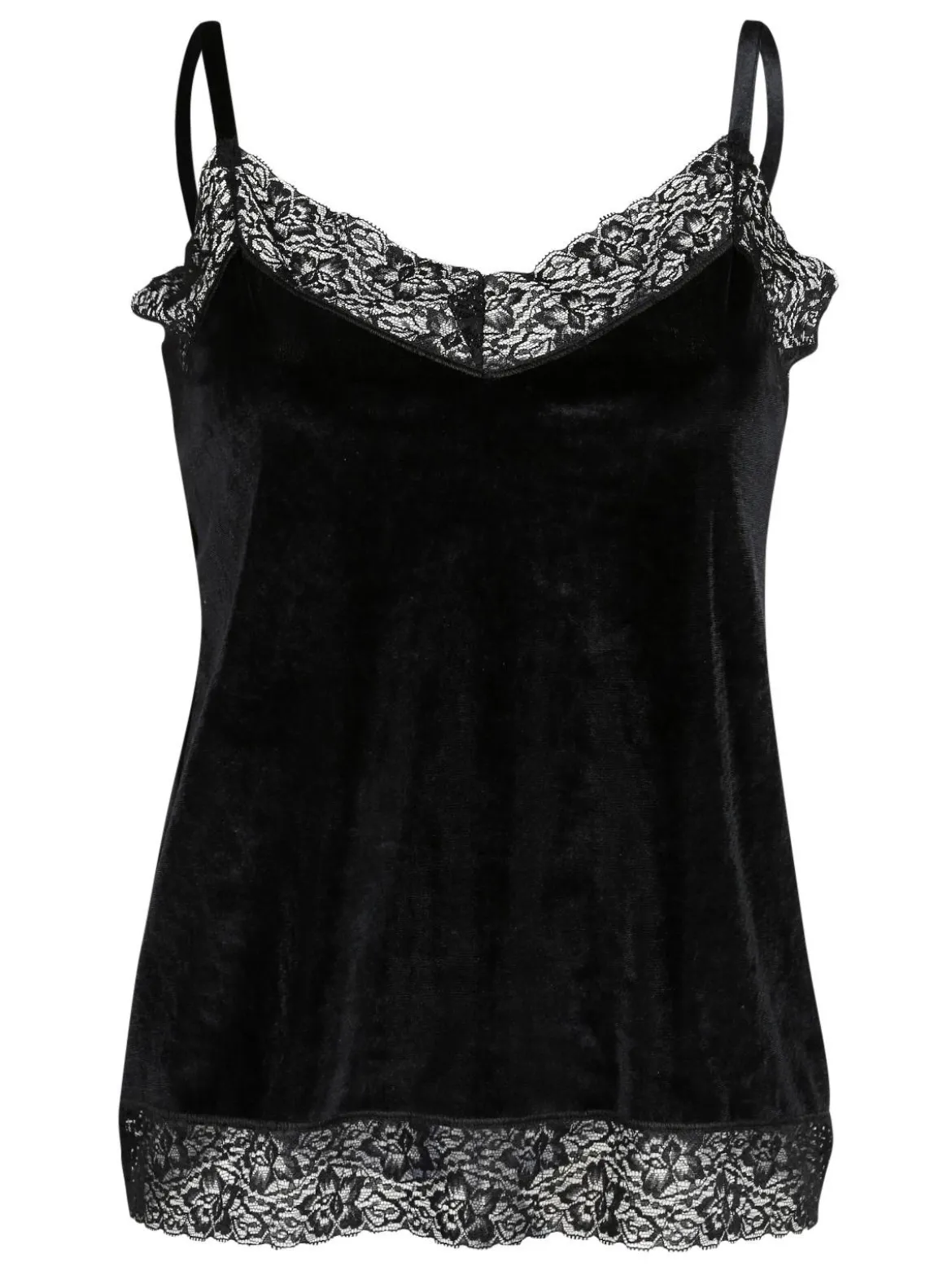 Pierre Cardin Canotta in velluto con pizzo