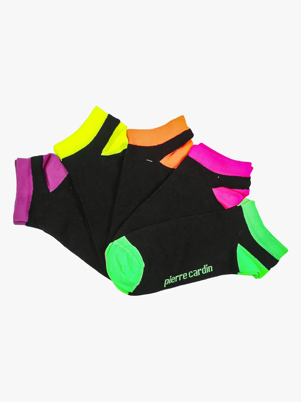 Pierre Cardin Confezione da 5 paia di calze corte fluo da donna in cotone