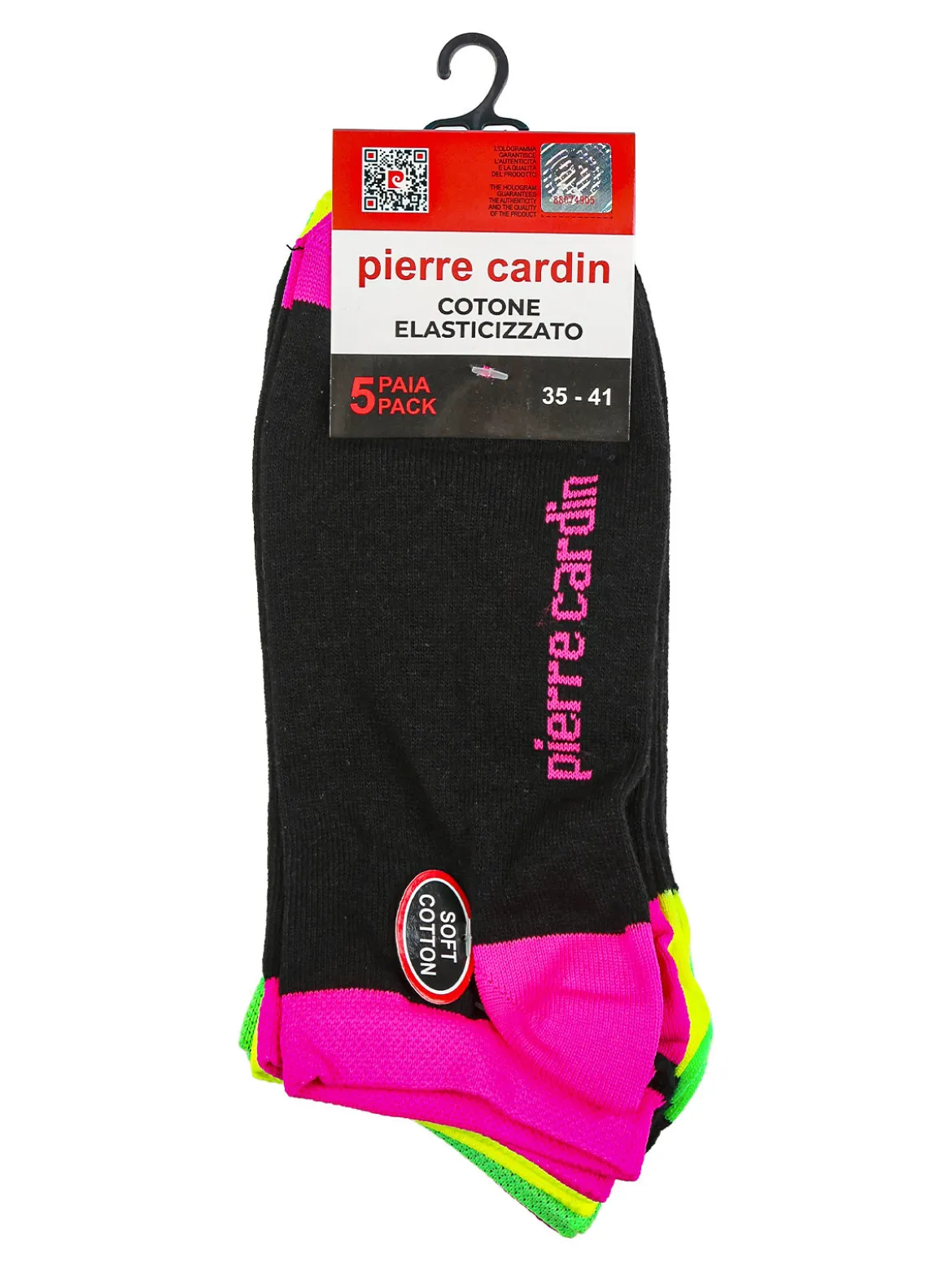 Pierre Cardin Confezione da 5 paia di calze corte fluo da donna in cotone