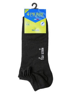 Pierre Cardin Confezione da 3 paia di calze pedulini unisex in filo di scozia - nero