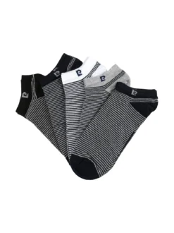 Pierre Cardin Set di 5 paia di calze corte rigate da uomo