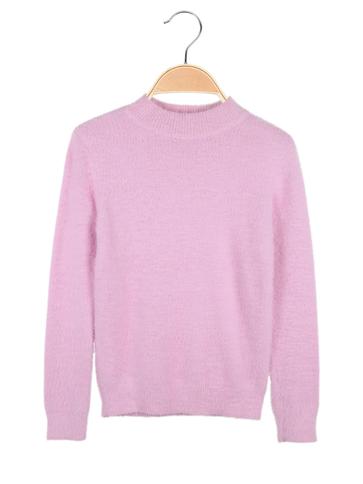 Pink Baby Maglione da bambina peloso con collo a lupetto