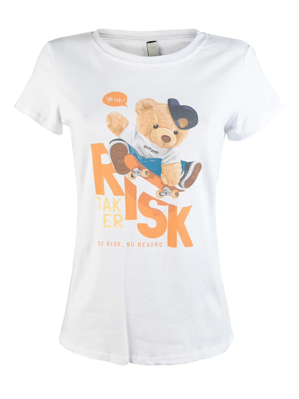 Pink Black T-shirt donna in cotone con stampa
