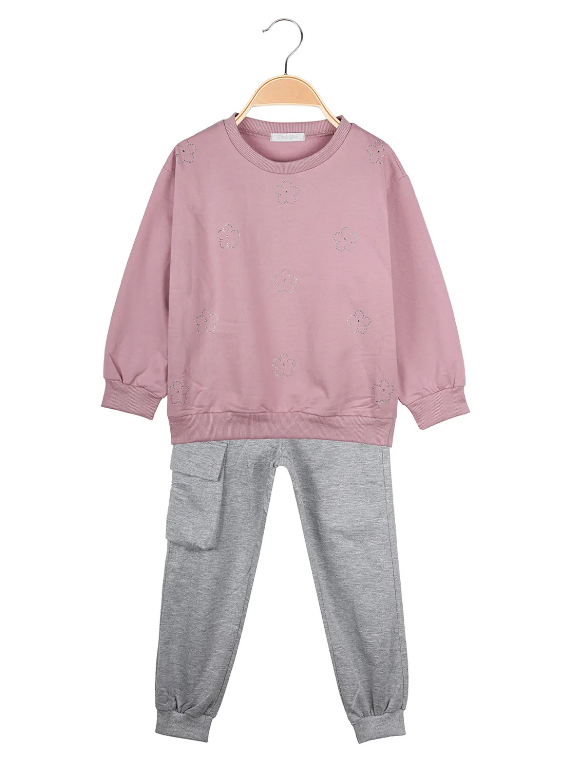 Pink Girl Completo 2 pezzi da bambina con felpa e pantalone - rosa