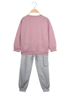 Pink Girl Completo 2 pezzi da bambina con felpa e pantalone - rosa
