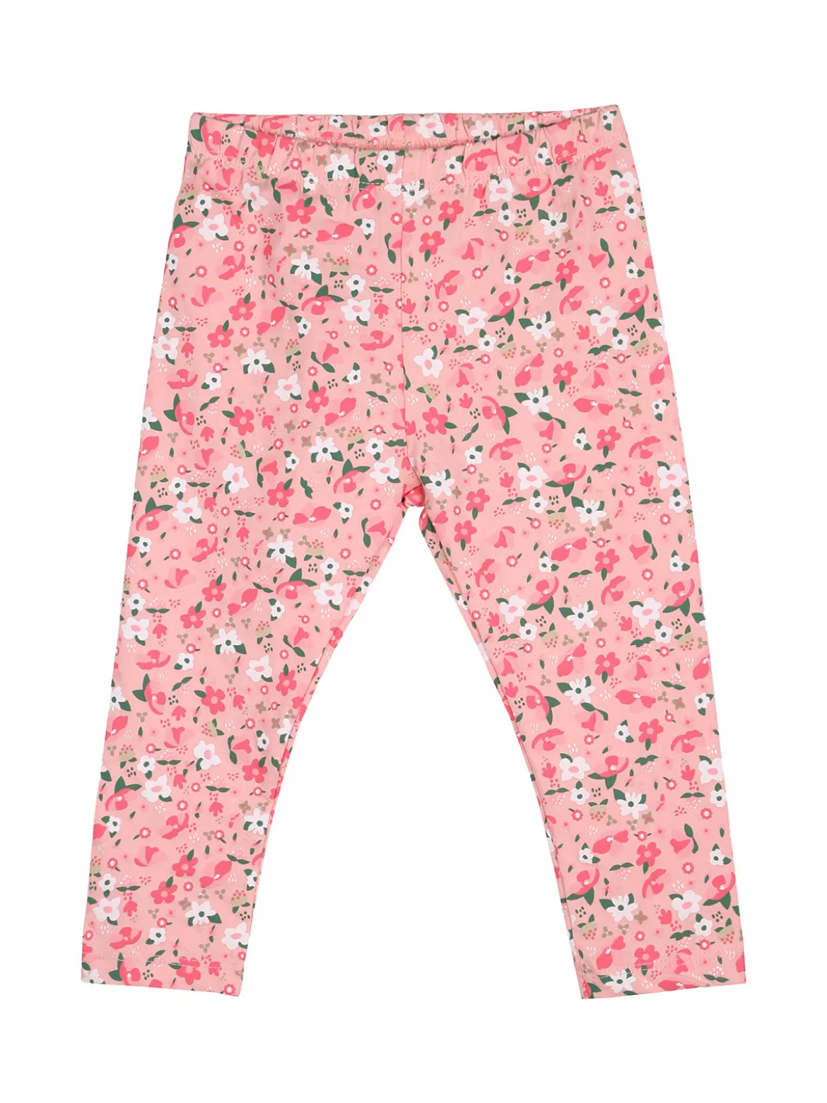 Pink Girl Completo 2 pezzi da neonata con leggings floreali - bianco