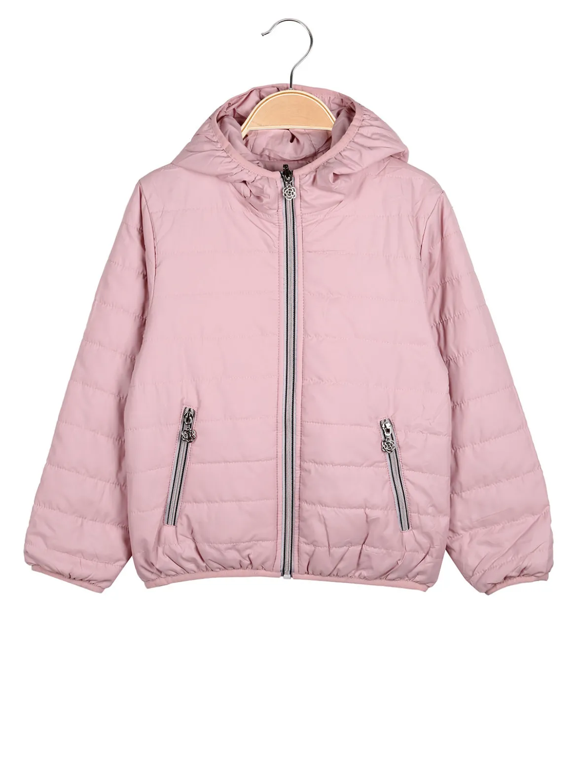 Pink Girl Giubbino reversibile da bambina con cappuccio e zip - rosa