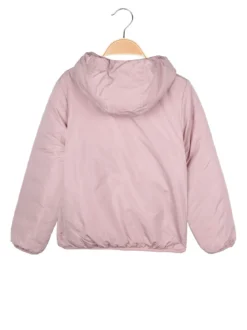 Pink Girl Giubbotto da bambina reversibile con cappuccio - rosa