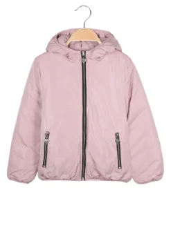 Pink Girl Giubbotto da bambina reversibile con cappuccio - rosa