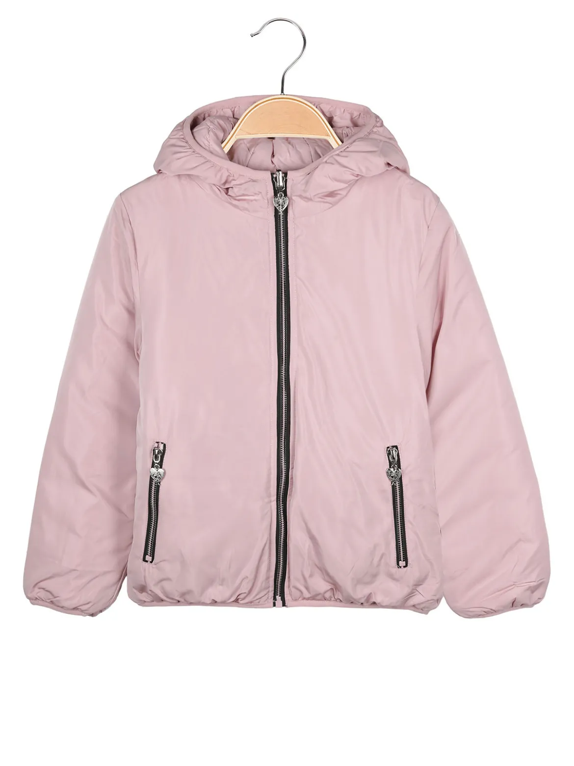 Pink Girl Giubbotto da bambina reversibile con cappuccio - rosa