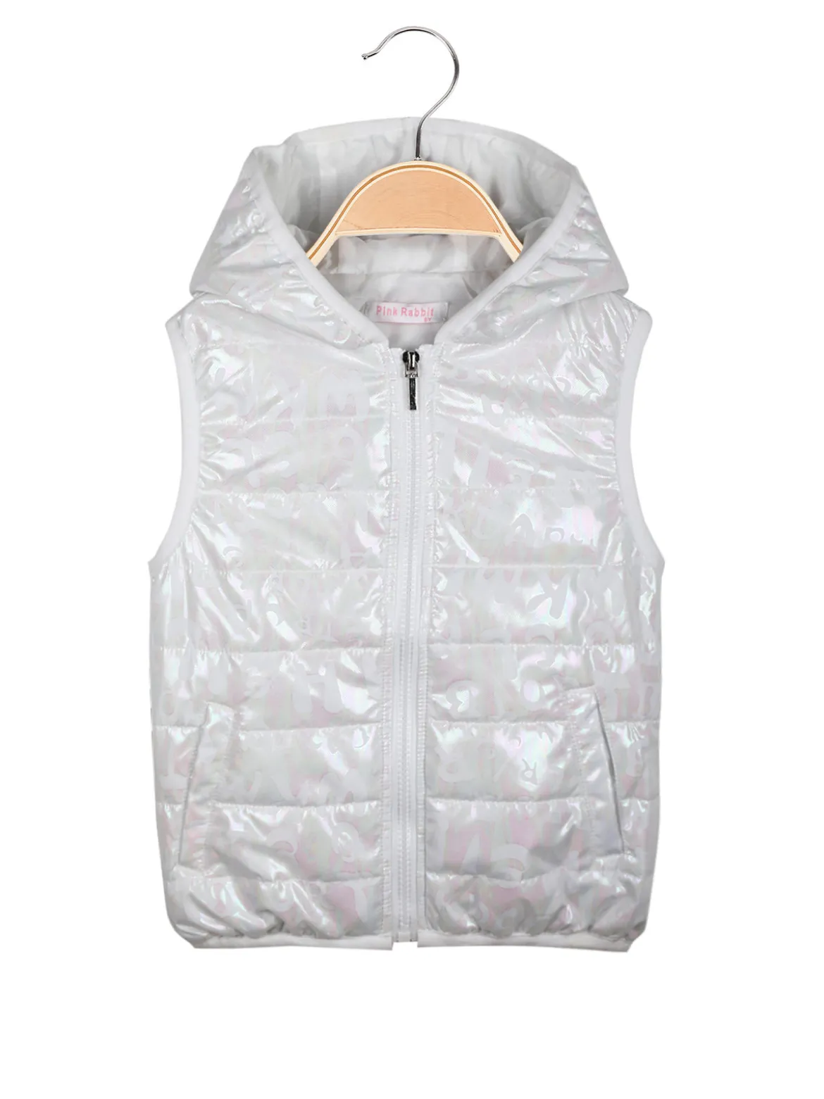 Pink Rabbit Gilet imbottito da bambina con cappuccio