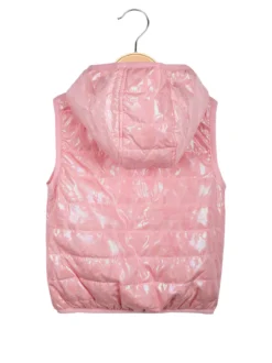 Pink Rabbit Gilet imbottito da bambina con cappuccio