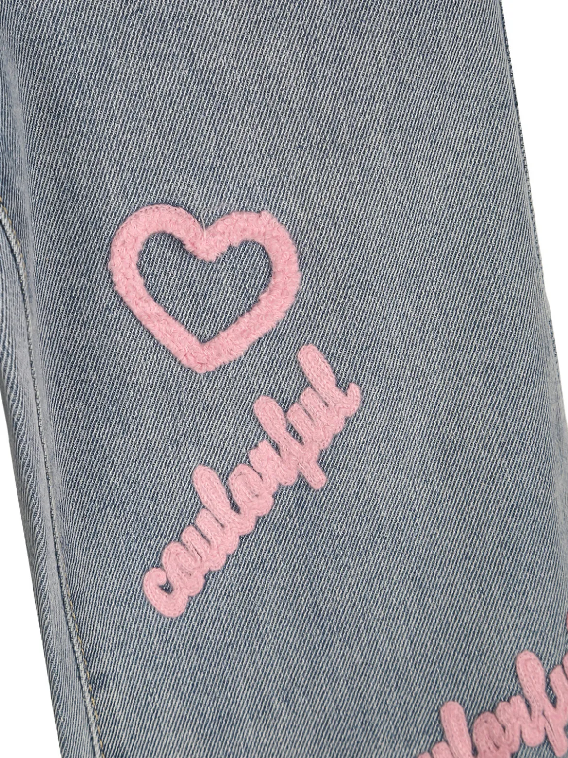 Pink Shell Jeans baggy da bambina con ricami - jeans