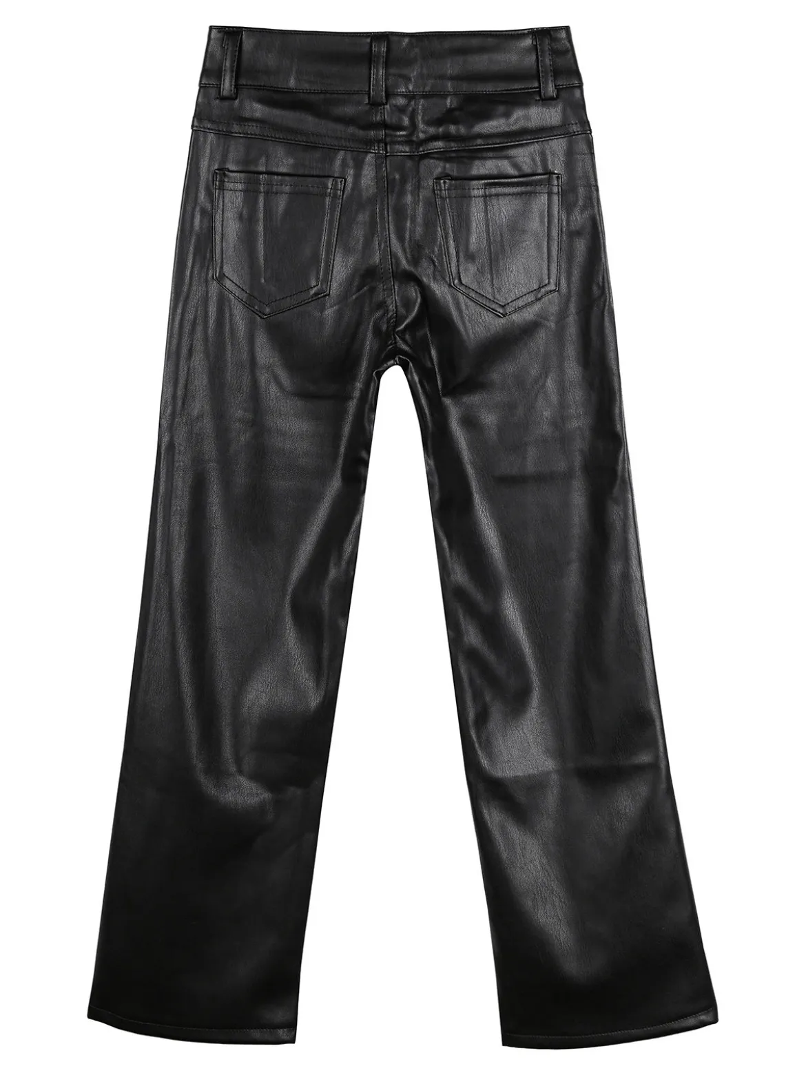Pink Shell Pantaloni da bambina in ecopelle - nero