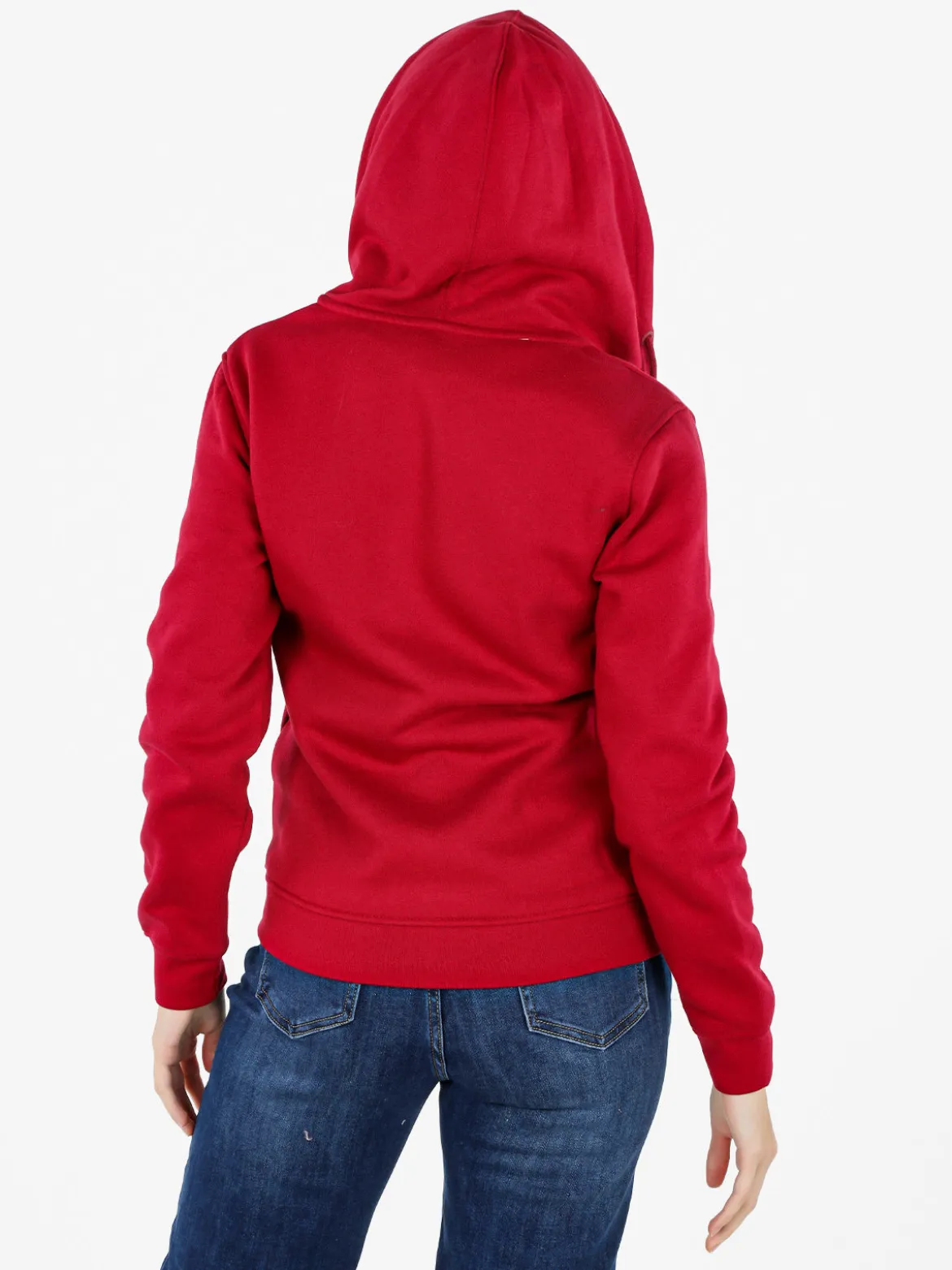 Polo Club Felpa donna con cappuccio e zip e interno felpato - rosso