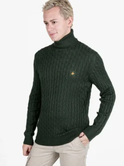 Polo Club Maglione dolcevita da uomo a trecce