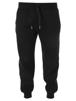 Polo Club Pantaloni tuta da uomo felpati con polsini - nero