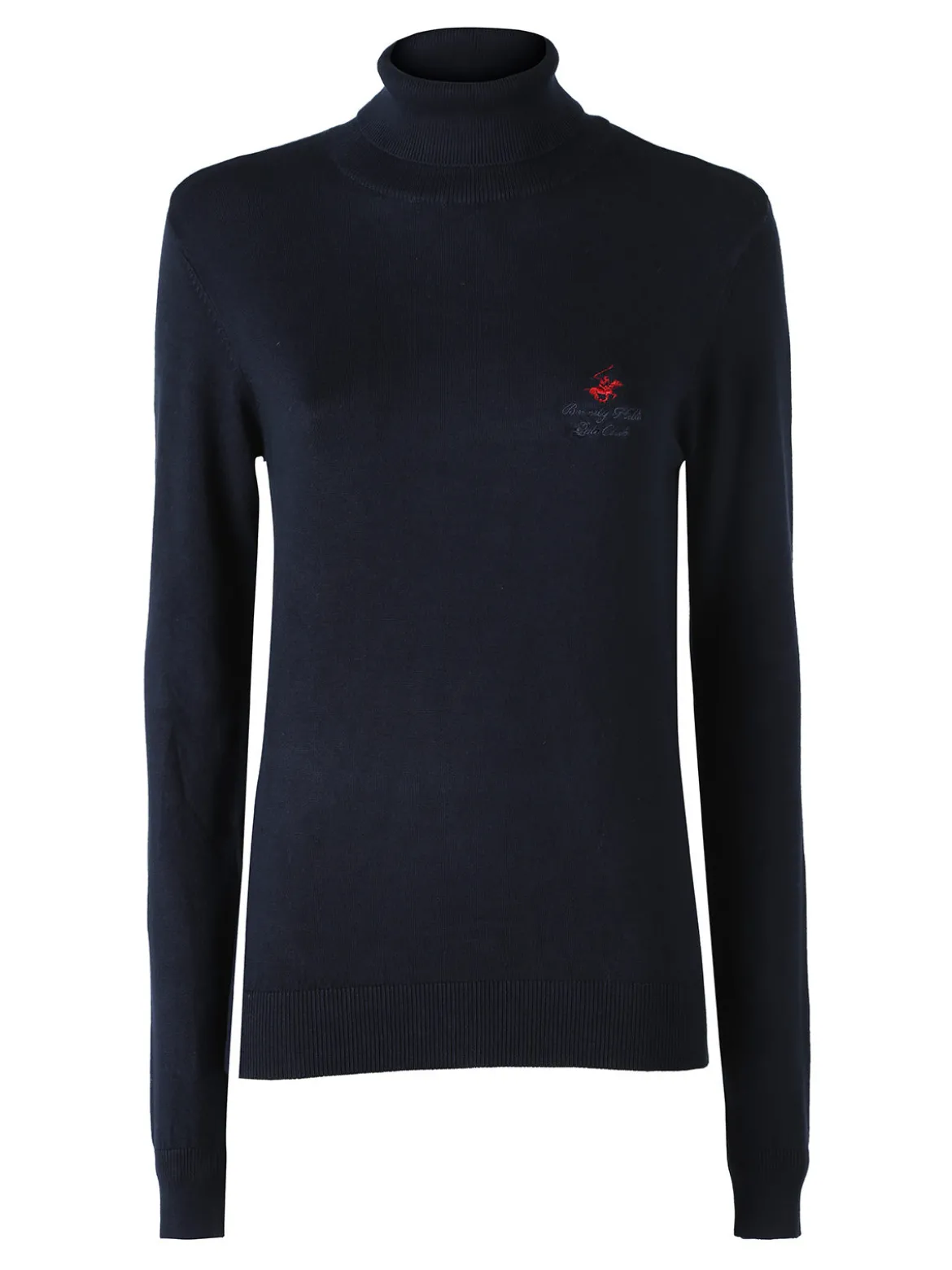 Polo Club Pullover dolcevita da donna in maglia tinta unita - blu scuro