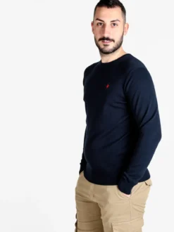 Polo Club Pullover girocollo da uomo in cotone