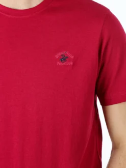 Polo Club T-shirt girocollo da uomo in cotone - bordeaux