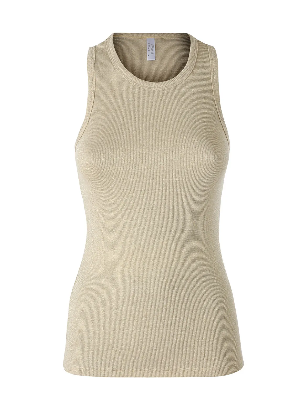 Pura Canotta da donna in cotone lamé - oro