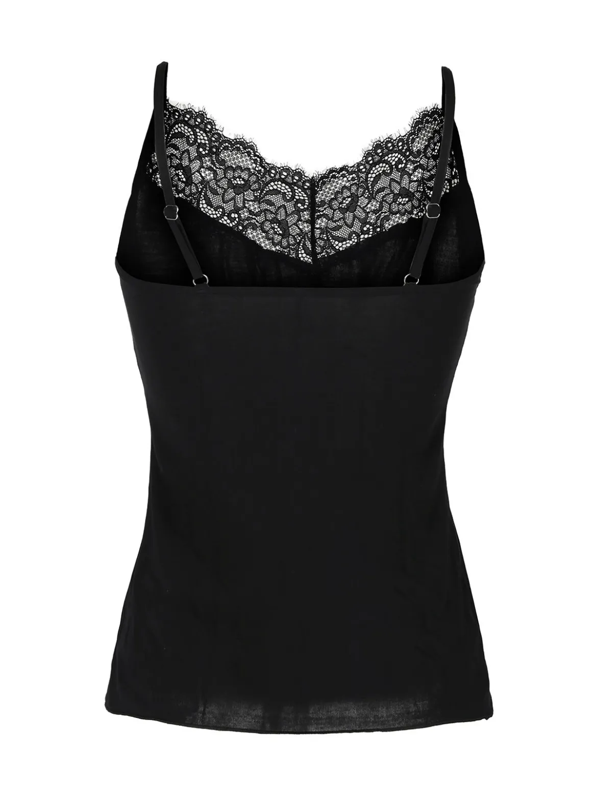 Pura LUXURY P0715 Top donna in cashmere con pizzo e spalline sottili