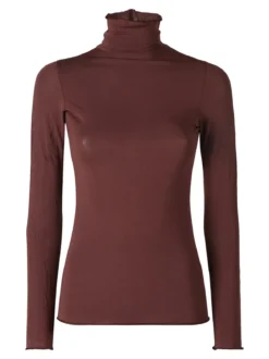 Pura P0714M Dolcevita donna in cashmere a manica lunga - moro