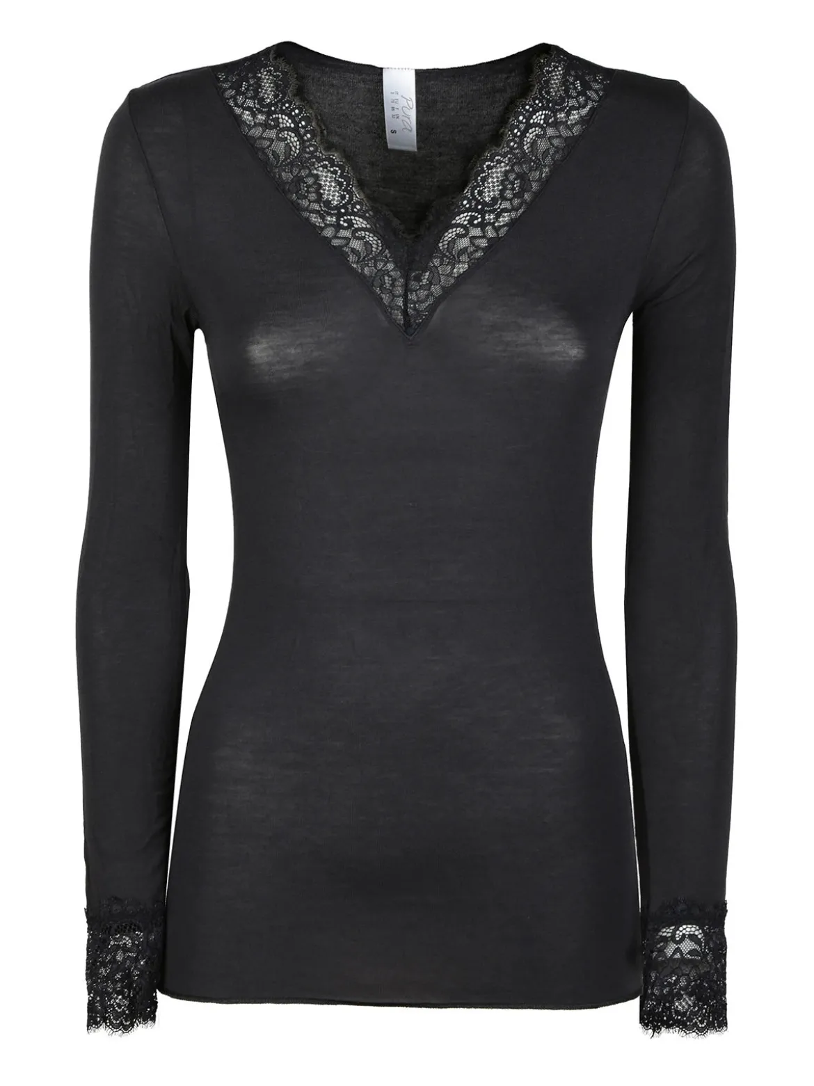 Pura P0716M Maglia donna in cashmere con pizzo