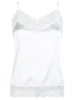 Pura P0732M Top donna in raso satinato con pizzo