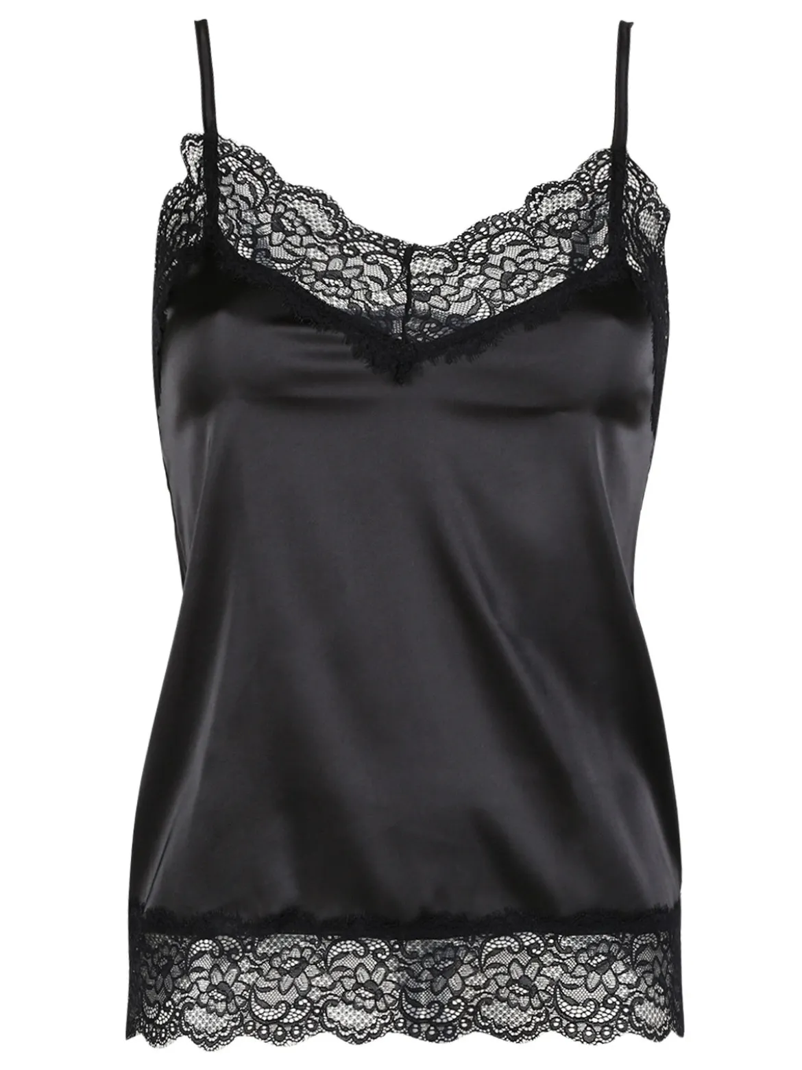 Pura P0732M Top donna in raso satinato con pizzo
