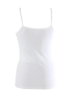 Pura Top donna a costine in bamboo - bianco