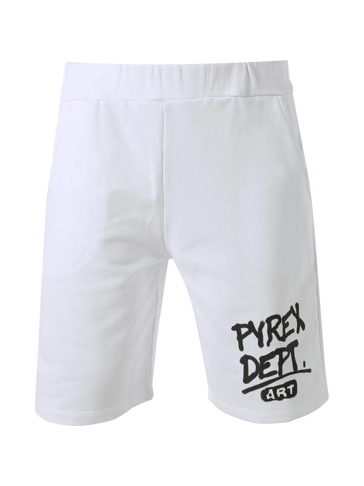 Pyrex Bermuda sportivi da uomo in cotone con logo - bianco