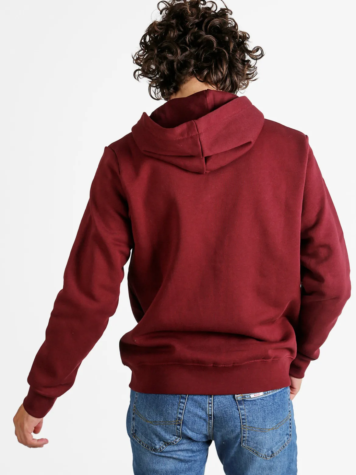 Pyrex Felpa da uomo con cappuccio e zip - bordeaux