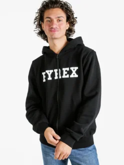 Pyrex Felpa da uomo con cappuccio e zip - nero