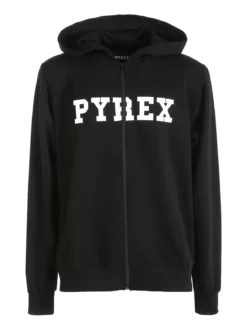 Pyrex Felpa da uomo con cappuccio e zip - nero