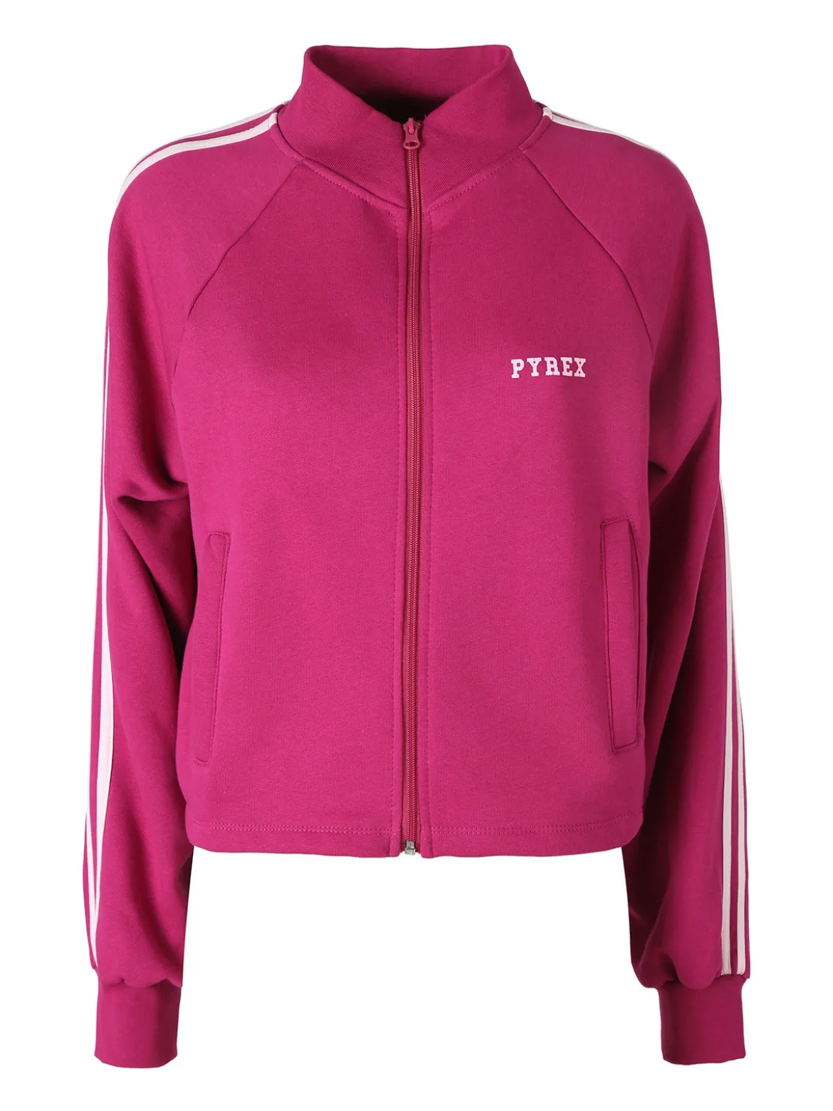 Pyrex Felpa sportiva da donna full zip a collo alto - fucsia