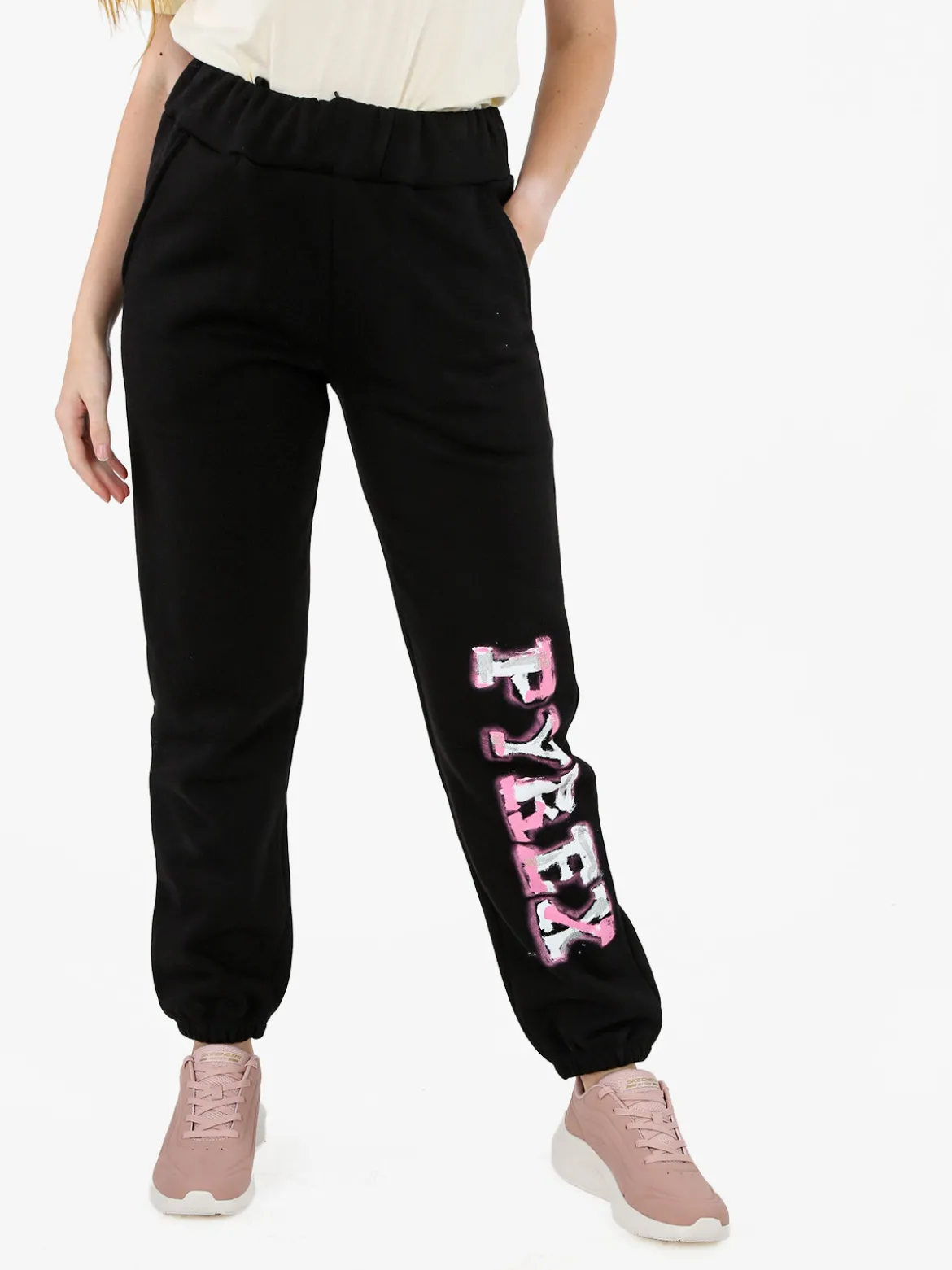 Pyrex Pantaloni sportivi felpati da donna - nero