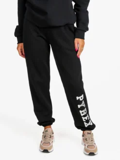 Pyrex Pantaloni tuta da donna felpati con elastico finale - nero