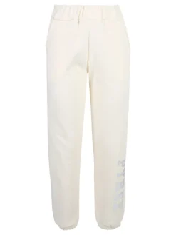 Pyrex Pantaloni tuta da donna felpati con elastico finale - panna